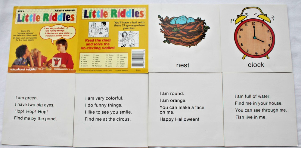 Little Riddles Set 1 Educational Insights Learning Game Age 4+