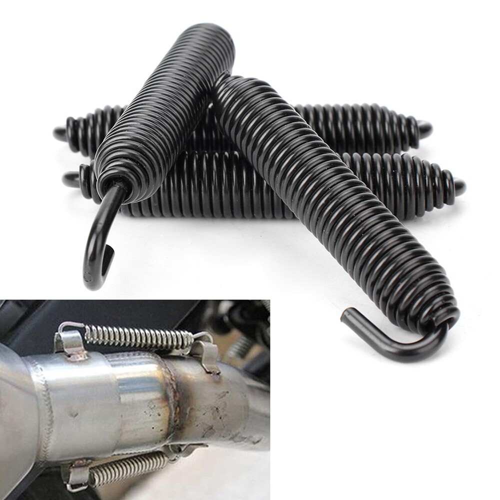 4pcs Universal Motorcycle Long Stainless Exhaust Springs