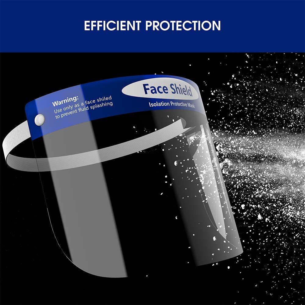 12-pcs Face Shield Screen Safety Protective Eye Splash Proof Full Head-Mounted