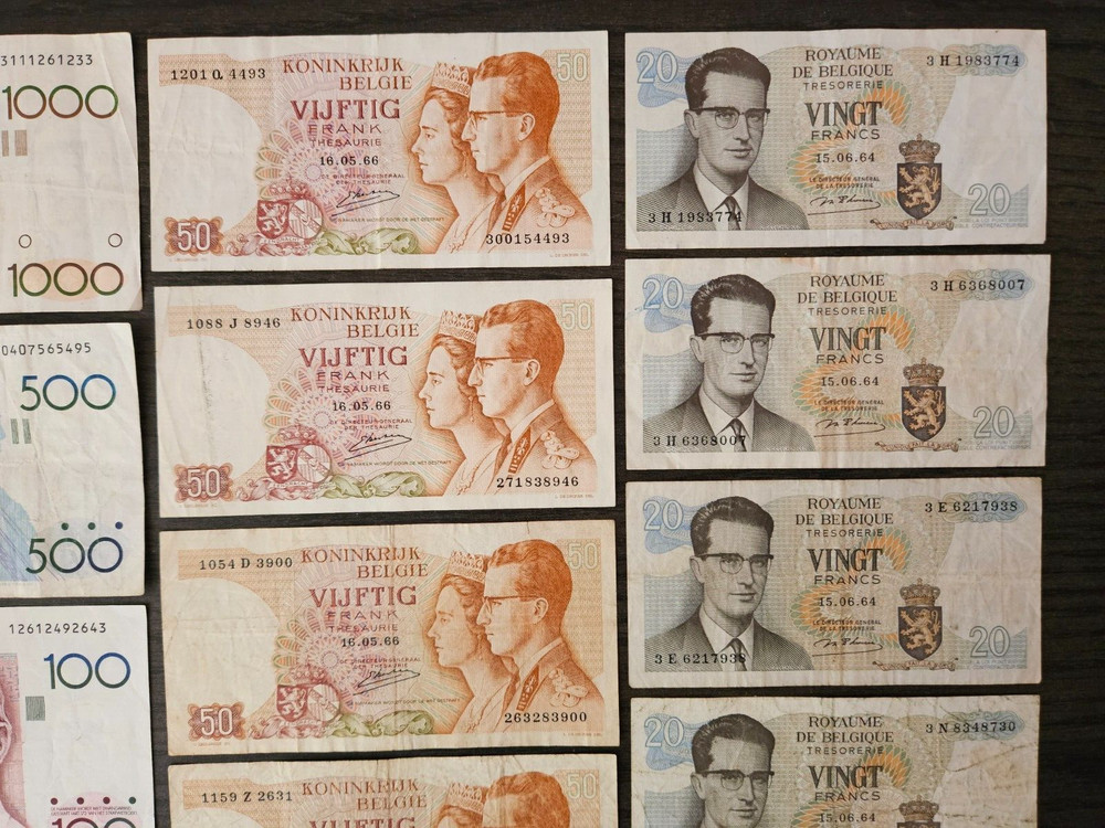 Lot Belgium 2000 francs banknotes