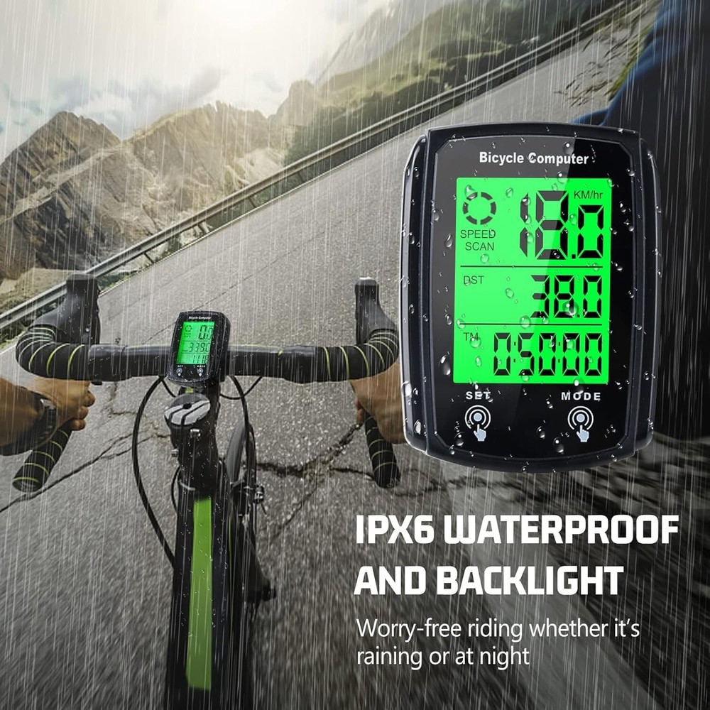 LCD Digital Bicycle Computer Bike Backlight Speedometer Odometer Waterproof