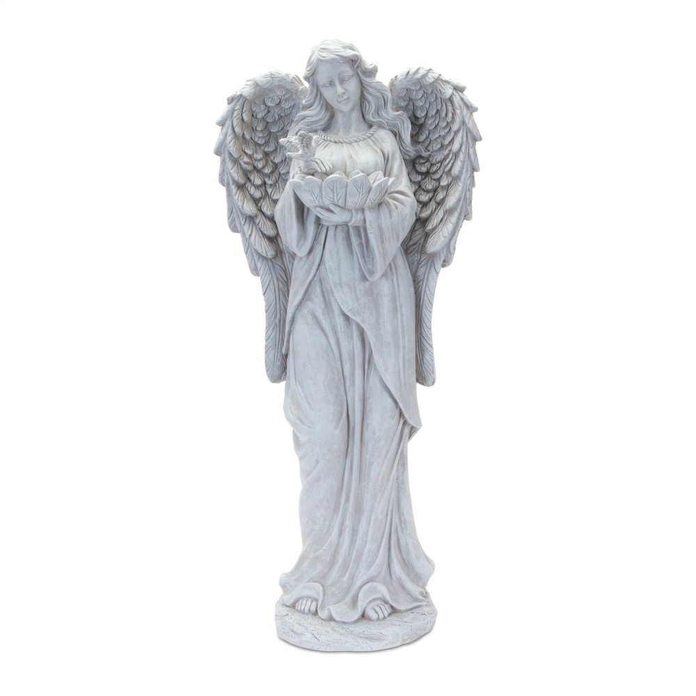 29" Gray Polyresin Angel Statue