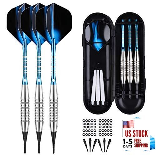 sanfeng Darts Plastic Tip Set - 18g 21g Colorful Rainbow Soft Tip Blue-DARTB