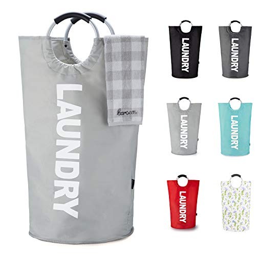 Laundry Basket,Large Laundry Hamper, Laundry Bag with Padded 100L Light Grey