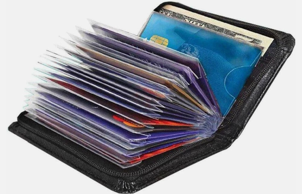 Lock RFID Wallet Slim Credit Cards holder Leather Secure Blocking - 2 PACK