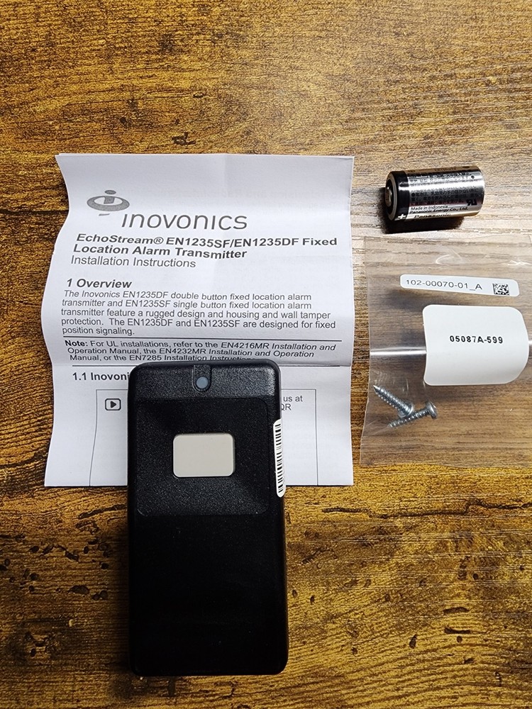 Inovonics EN1235SF Single-Button Fixed Position Hold Up Transmitter – NEW