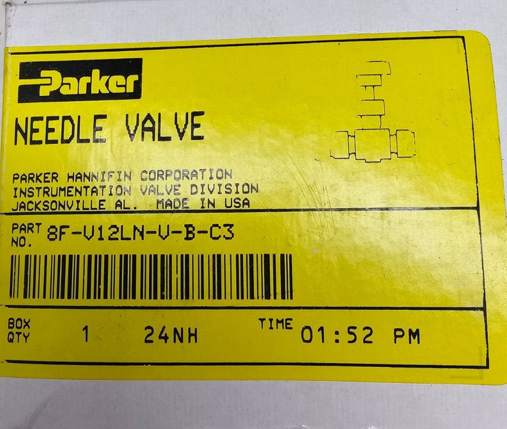 Parker Needle Valve 8F-V12LN-V-B-C3