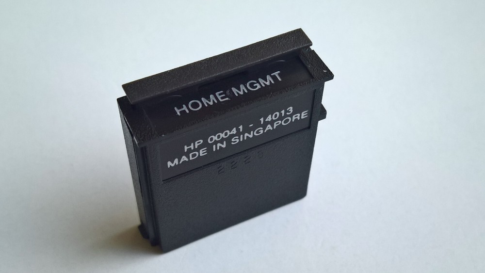 Home Management module for Hewlett Packard HP 41CV calculator, manual, overlay