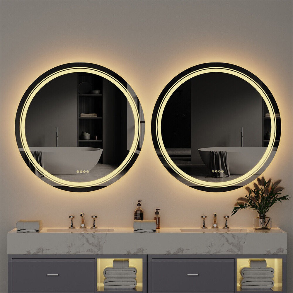 Large Bathroom HD Vanity Mirror RGB Multicolor Backlit+Adjustable Front-Lighted