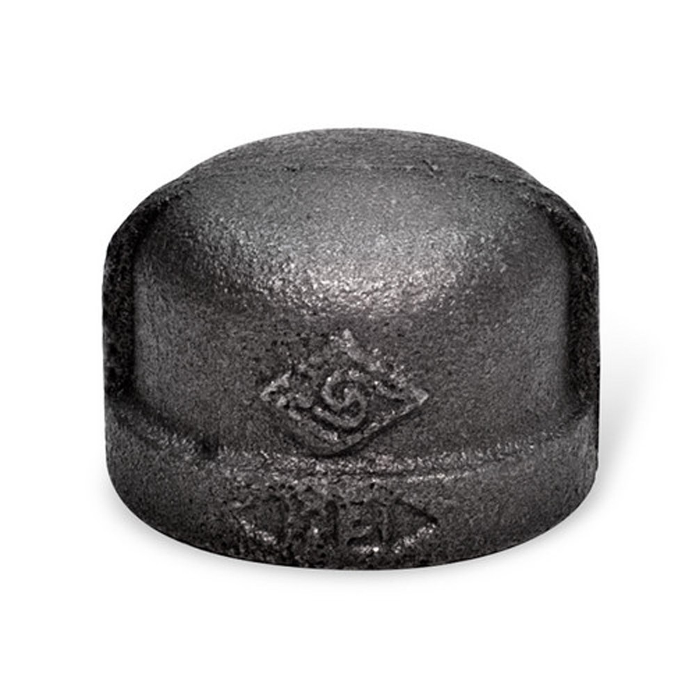3" BLACK MALLEABLE IRON CAP fitting pipe npt