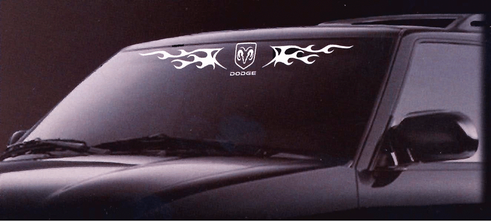 DODGE RAM Windshield Decal Flames 003