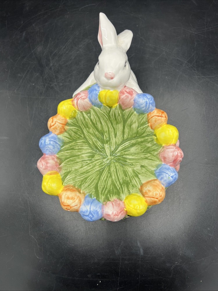 Vintage Palm Tree 1996 Easter Bunny Bowl