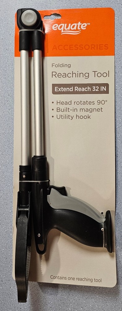 Equate Folding / Foldable 32" Reaching Grabbing Grabber Tool w/ Built-in Magnets