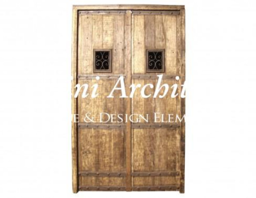Antique Spanish Style Double Solid Door Wrought. D1014