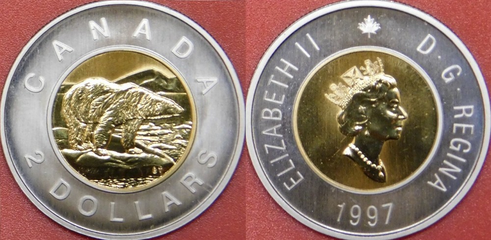 Specimen 1997 Canada 2 Dollars From Mint's Set