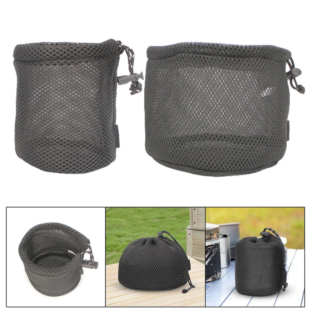 Camping Net Bag Camping Kitchenware Storage Bag Ultralight Round Bottom Storage