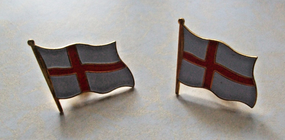 two england flags pin badges