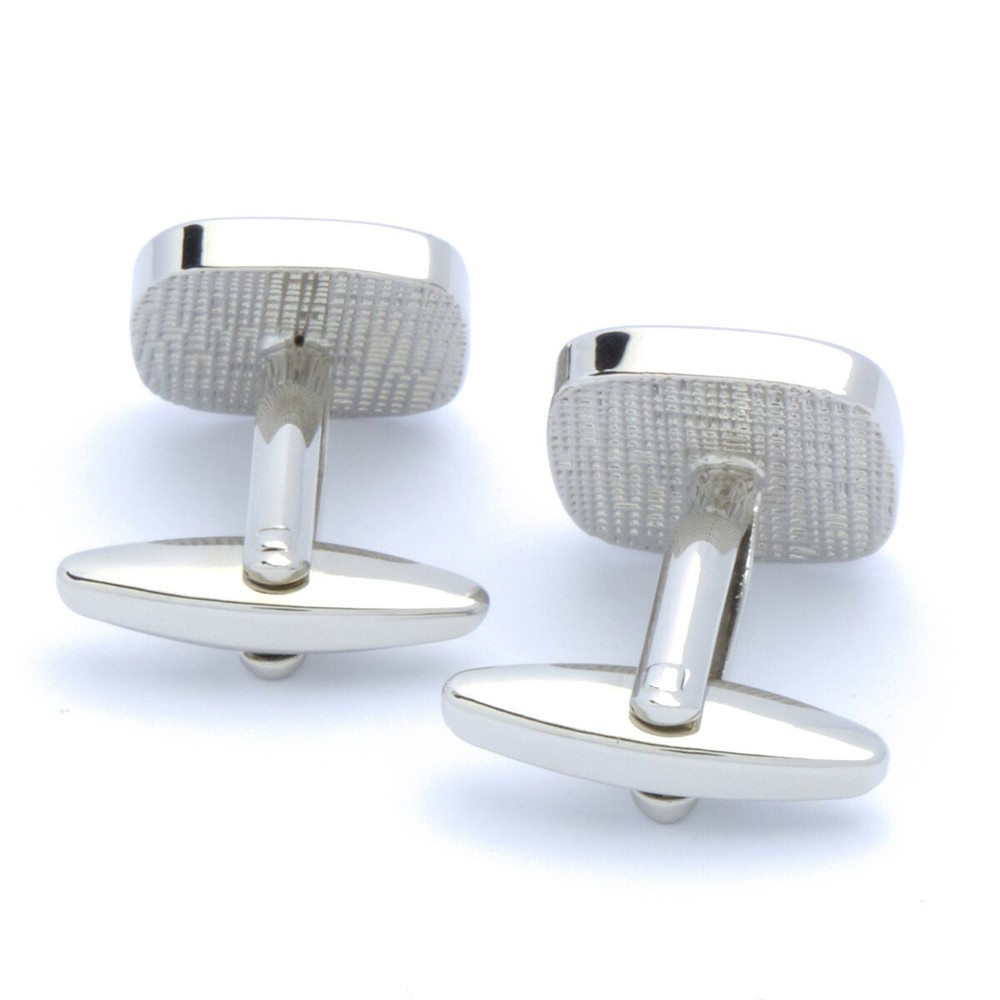 Cufflinks - Square Silver with Tiger Eye Gemstone