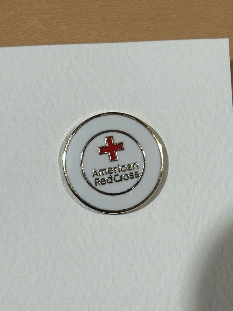 American Red Cross Lapel Pin 9/16" diameter w/Clasp