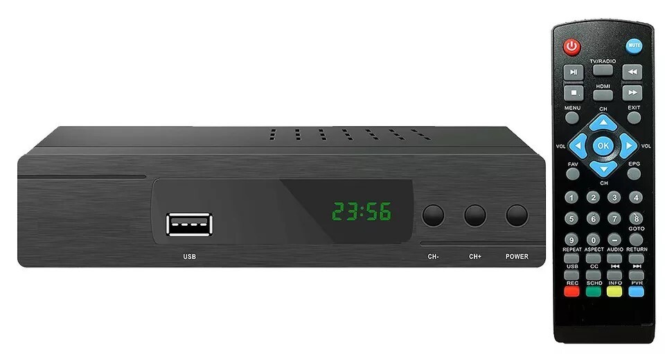 Digital ATSC Converter Box For Broadcast Channels Play Pause Program Scheduling