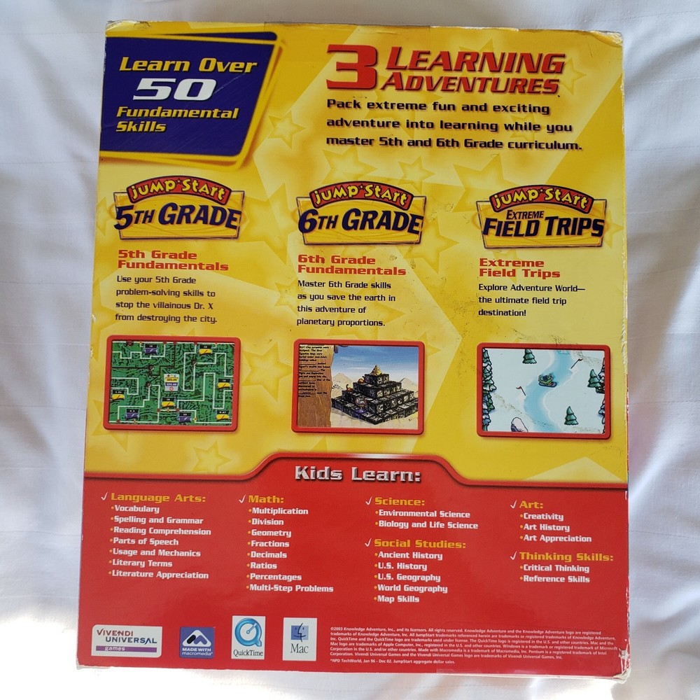 4th 5th Grade 3 CD Math Science Language Kids Education Jump Start Advanced PC