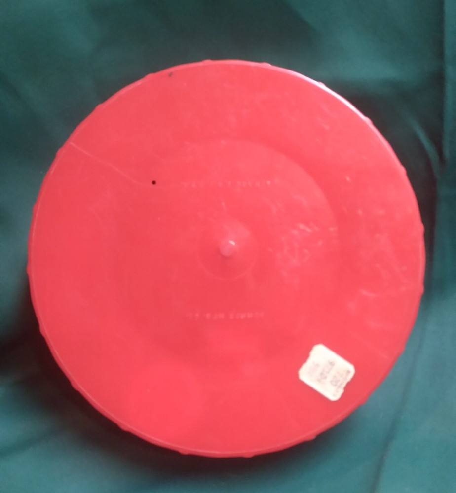 Vintage Red Plastic Thread Basket & Contents