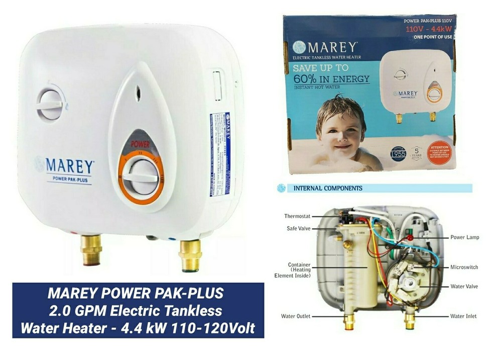 MAREY POWER PAK-PLUS 2.0 GPM Electric Tankless Water Heater - 4.4 kW 110-120Volt