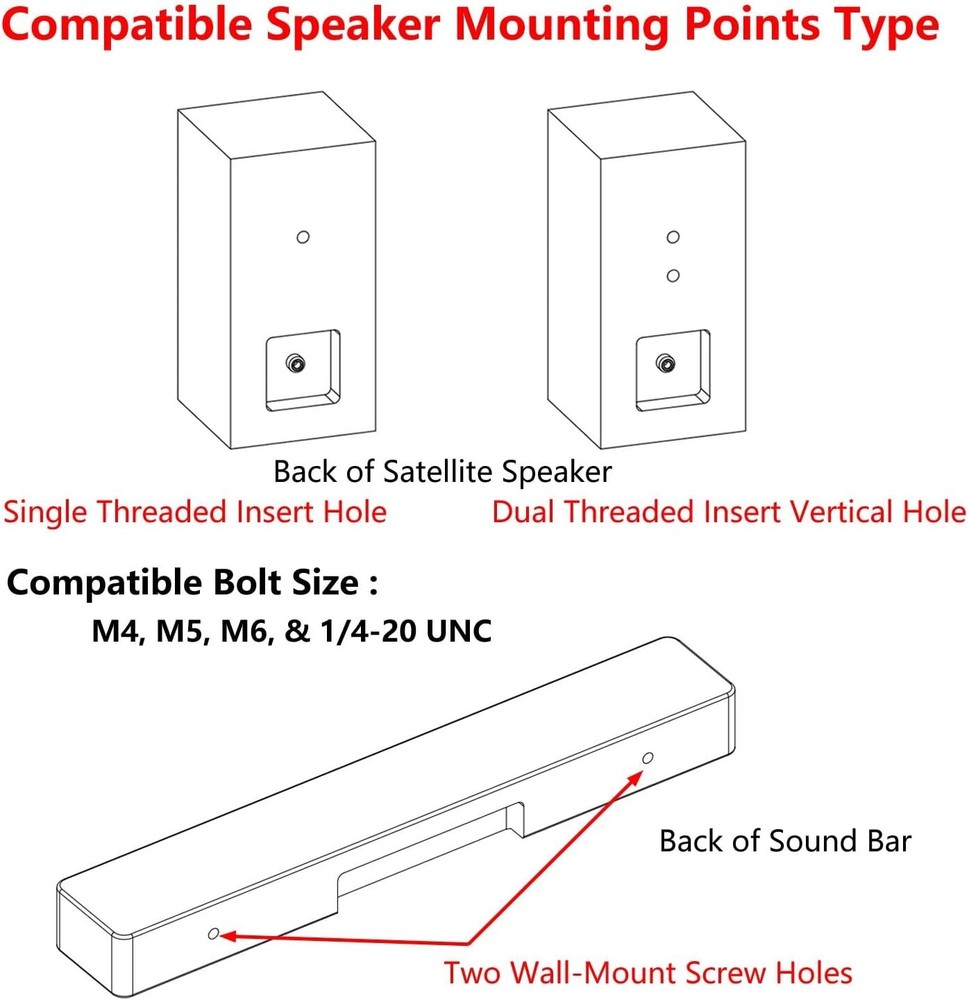 Speaker Wall Mount Brackets for Vizio More Surround