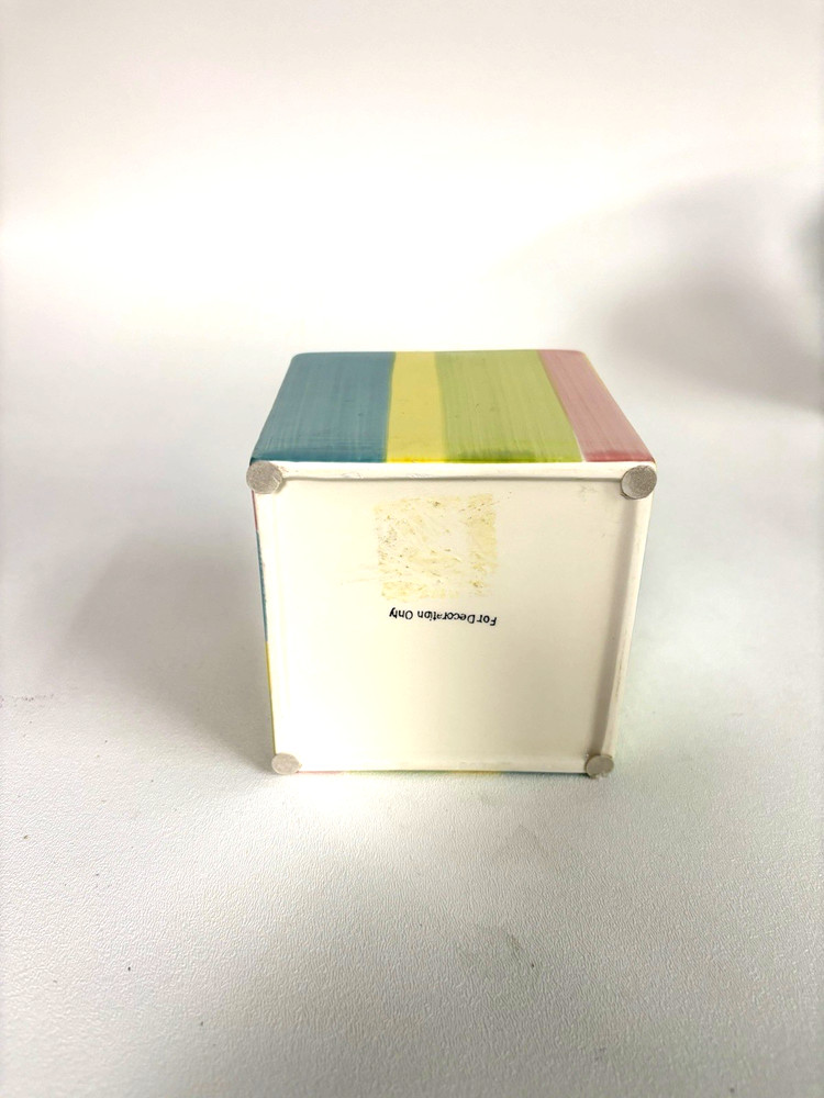 Rainbow Stripe Cube Baby Novelty Planter
