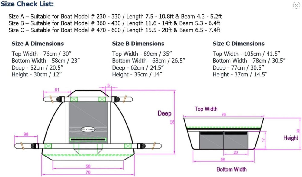Sunlitec Reflective Front Accessory Storage Bag for Inflatable Boats