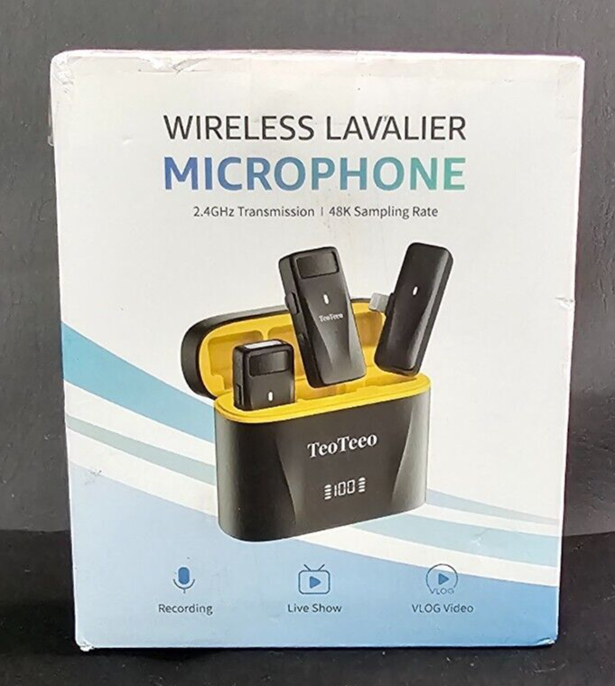 TeoTeeo Wireless Lavalier Microphone Pair - iPhone Only NIB