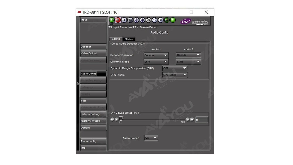 Miranda GV IRD-3802 MPEG Decoder with ASI and GigE IP Inputs OPT: PROBE +3DRP