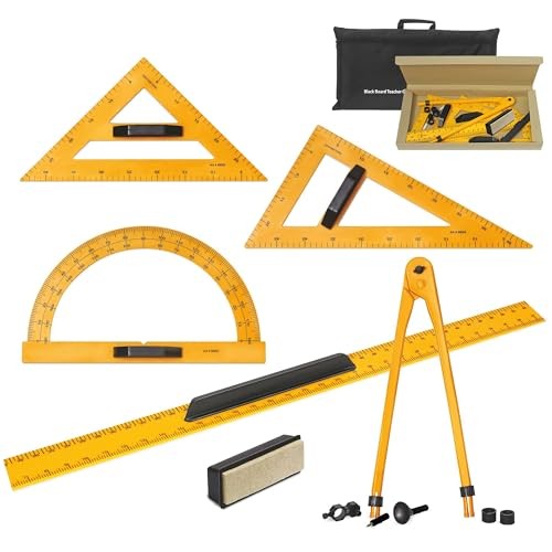 Blackboard Geometry Set of 9 Teaching Kit Compass Protractor Set Squares
