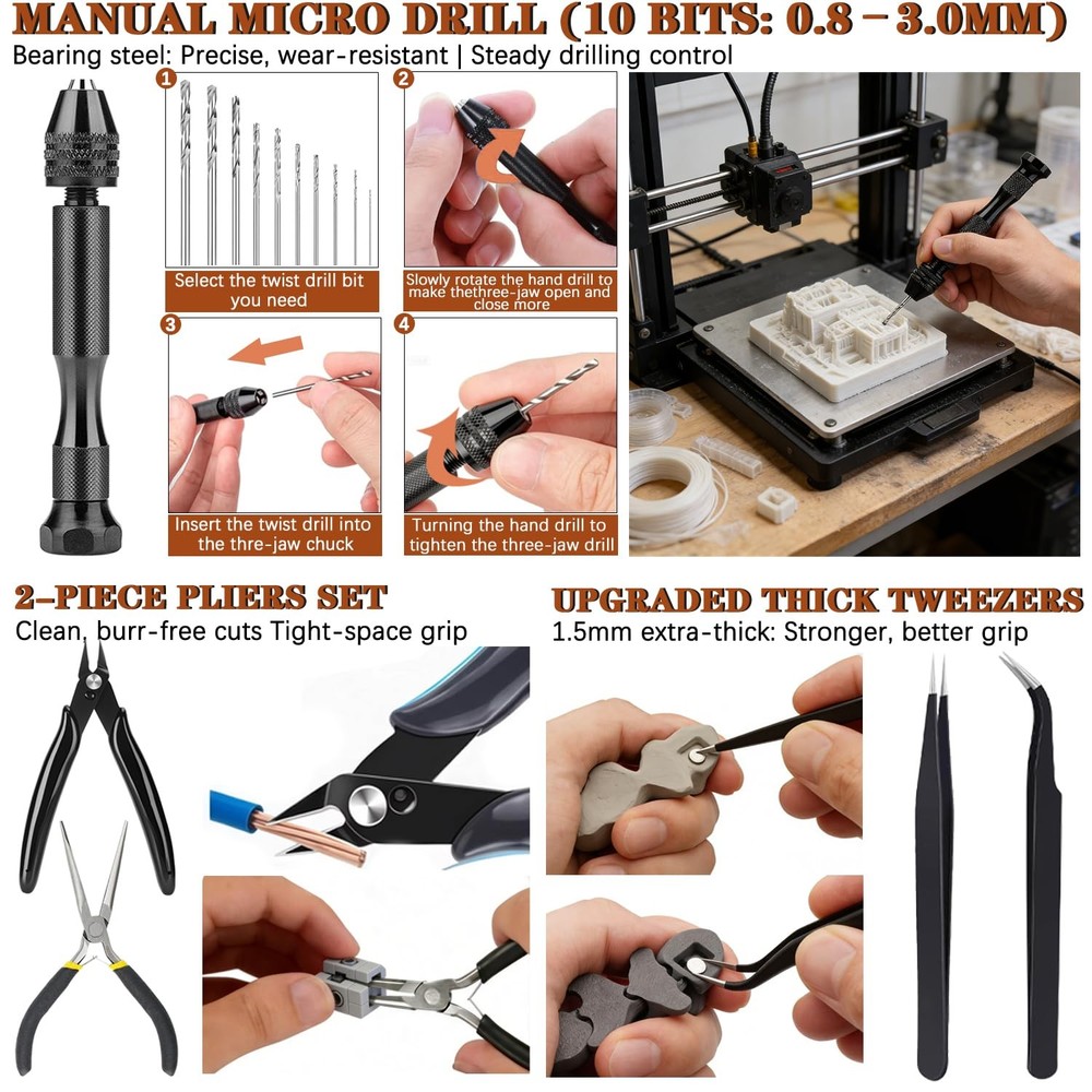 66Pcs 3D Printer Tools Kit with Storage Case, All-in-One Accessories for FDM/...