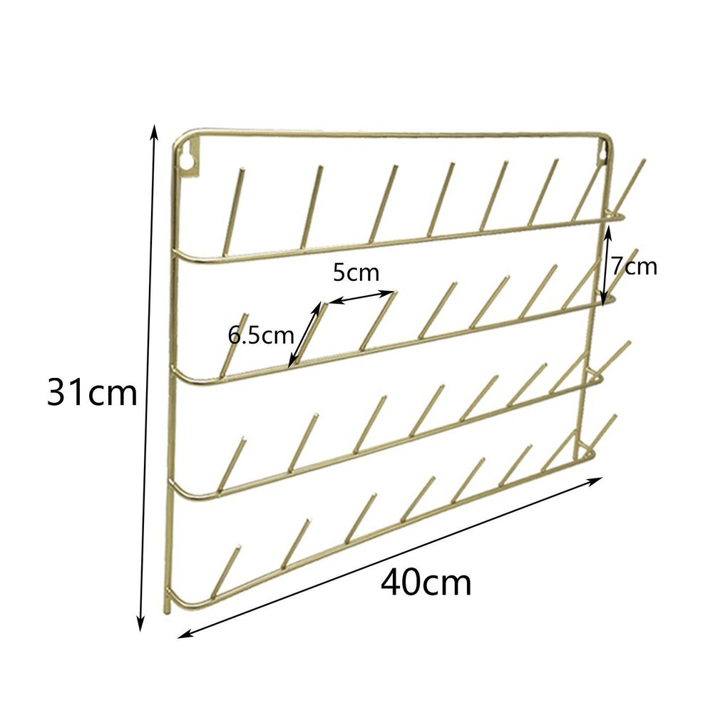 Iron Thread Rack Wall Mount Embroidery 32 Spools Organizer Cone Spool Holder