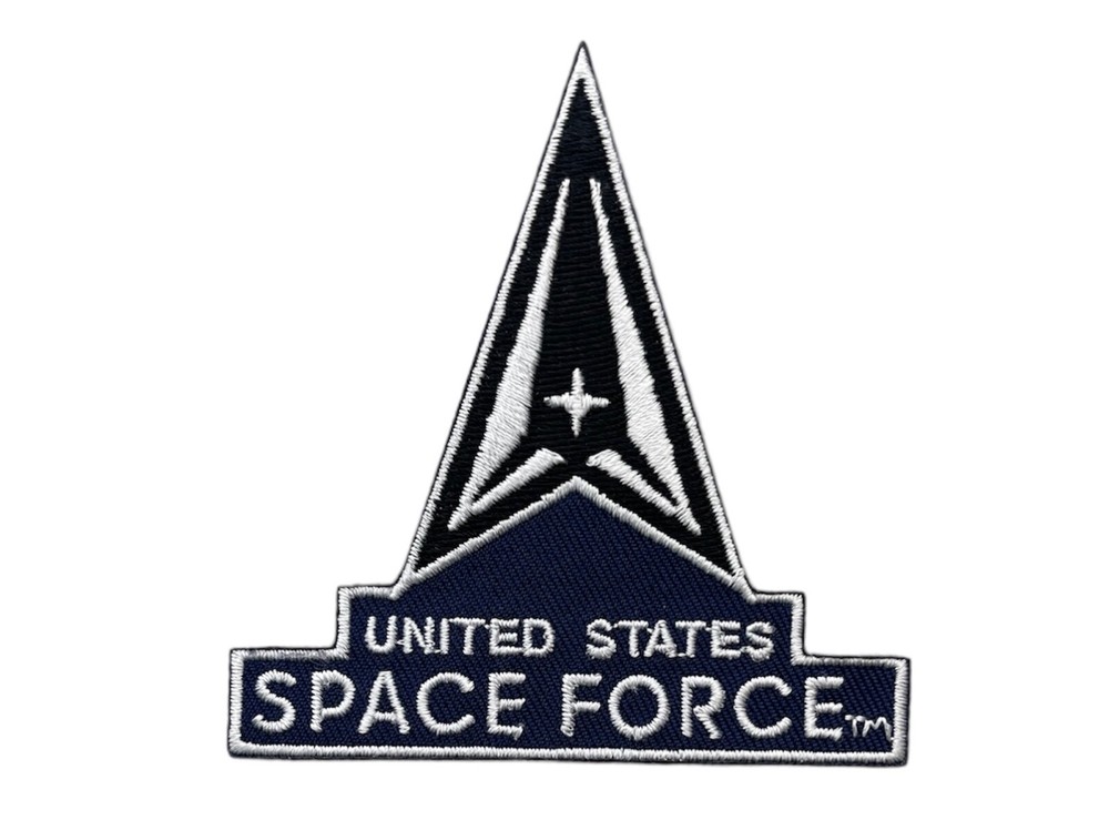 Licensed USSF Space Force Triangular 3.5 inch Iron  on Hat Patch EE5380 F8D2MM