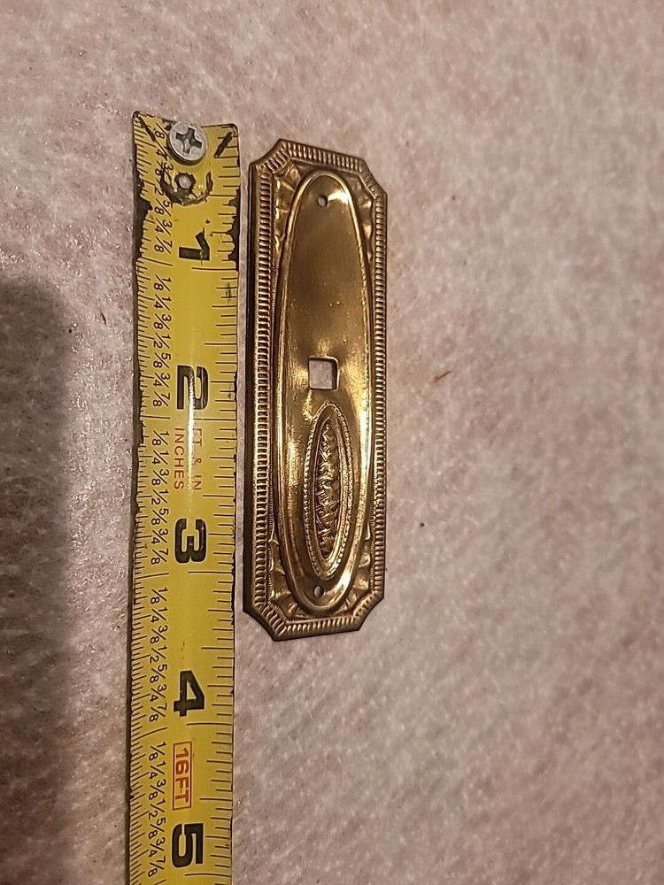 Antique Stamped Brass Vertical Pedestal Drawer Pull