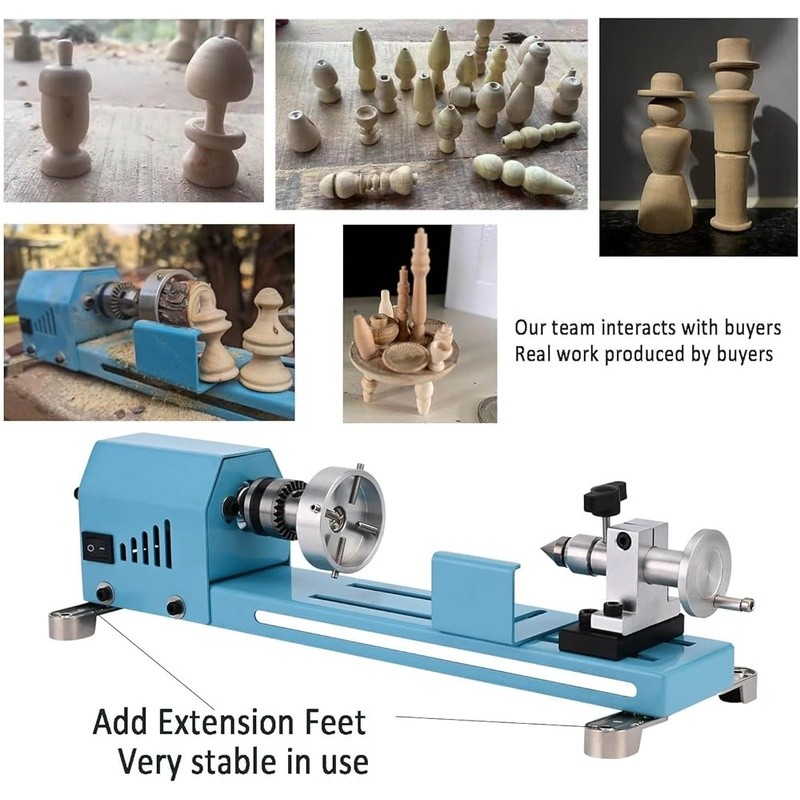 Mini Woodworking Lathe Easy DIY Beginners High Torque 96W Multi-Purpose Tools US