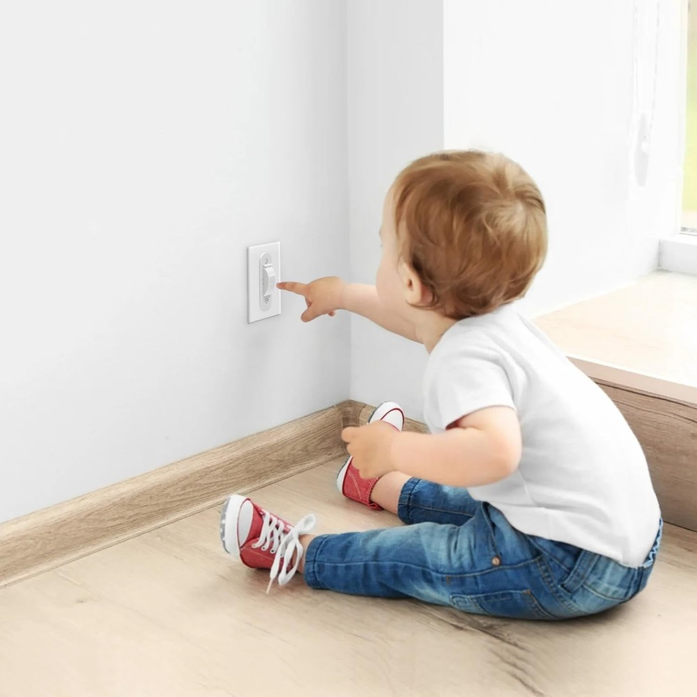8-Pack Child Proof Light Switch Guards: Toggle Protection in White