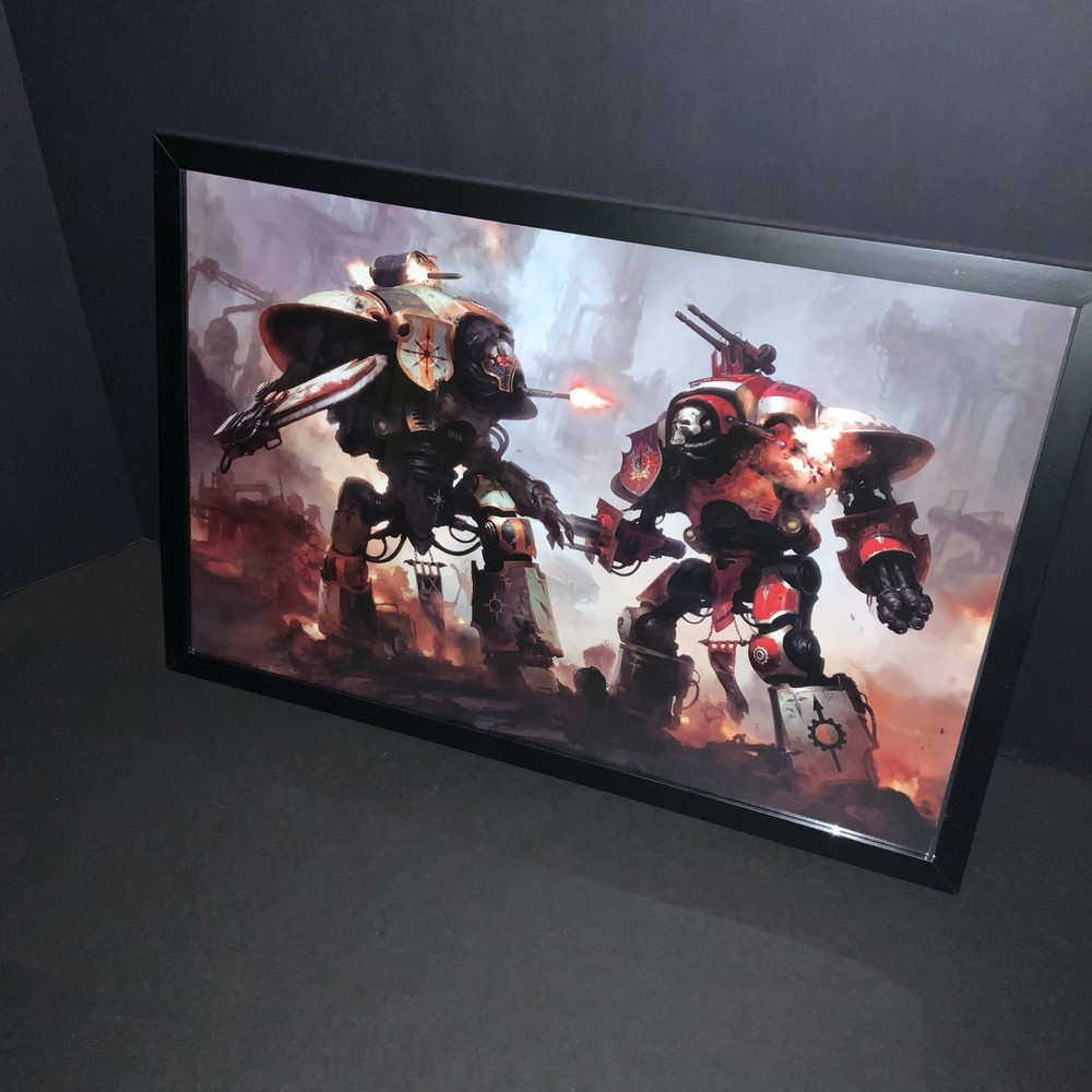 Framed Imperial Knights Renegade Insert Art OOP Warhammer 40K DECOR