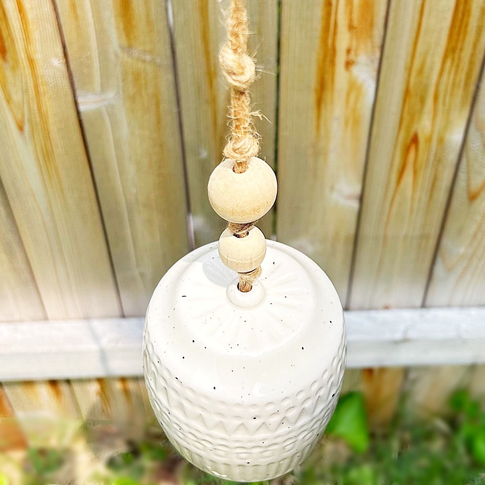 Natural Ceramic Bell Long Hanging Decor