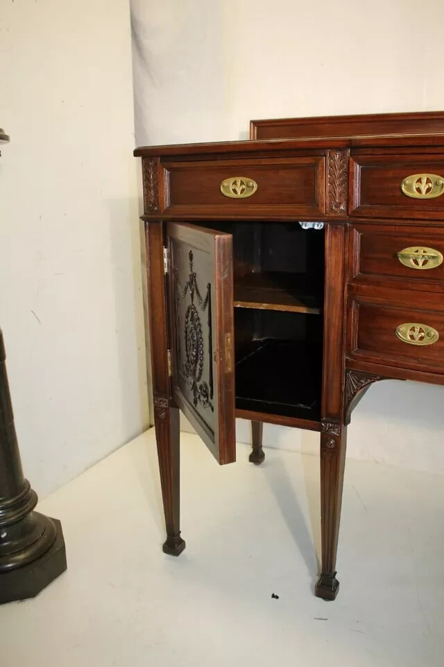 Adams Style Solid Mahogany American Made Carved Sideboard/Server