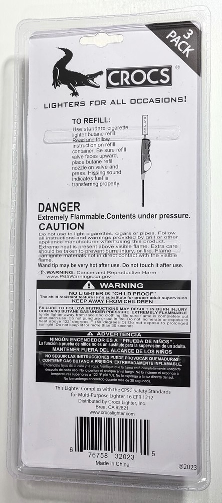 Crocs Value Combo Pack 3 Pack (Flexi/Multi-Purpose/Wind Resistant) Lighters