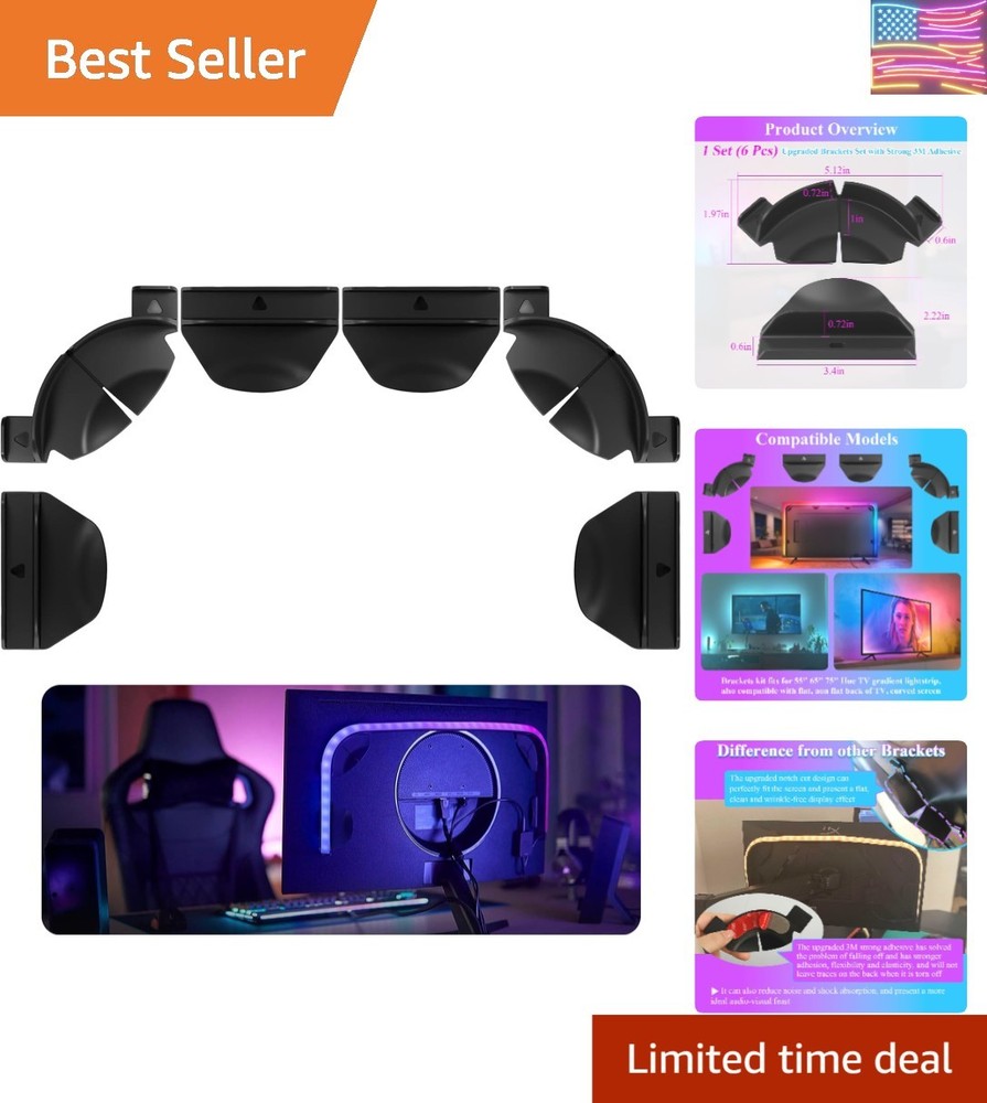 Upgraded Brackets Set Fit for Philips Hue Play Gradient Light Strip, Compatib...