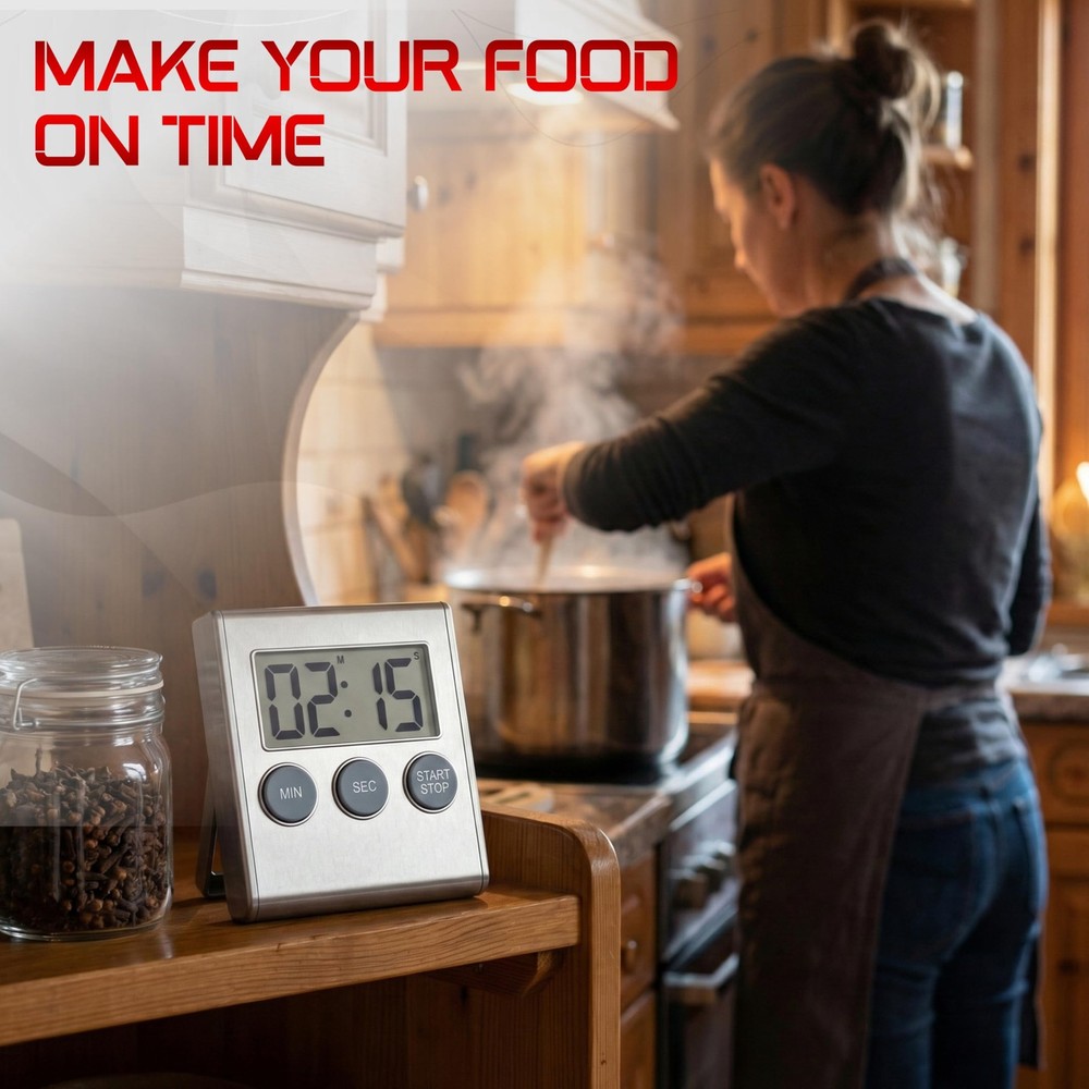 Digital Kitchen Timer for Cooking, Magnetic Countdown Timer with Loud 80dB Al...