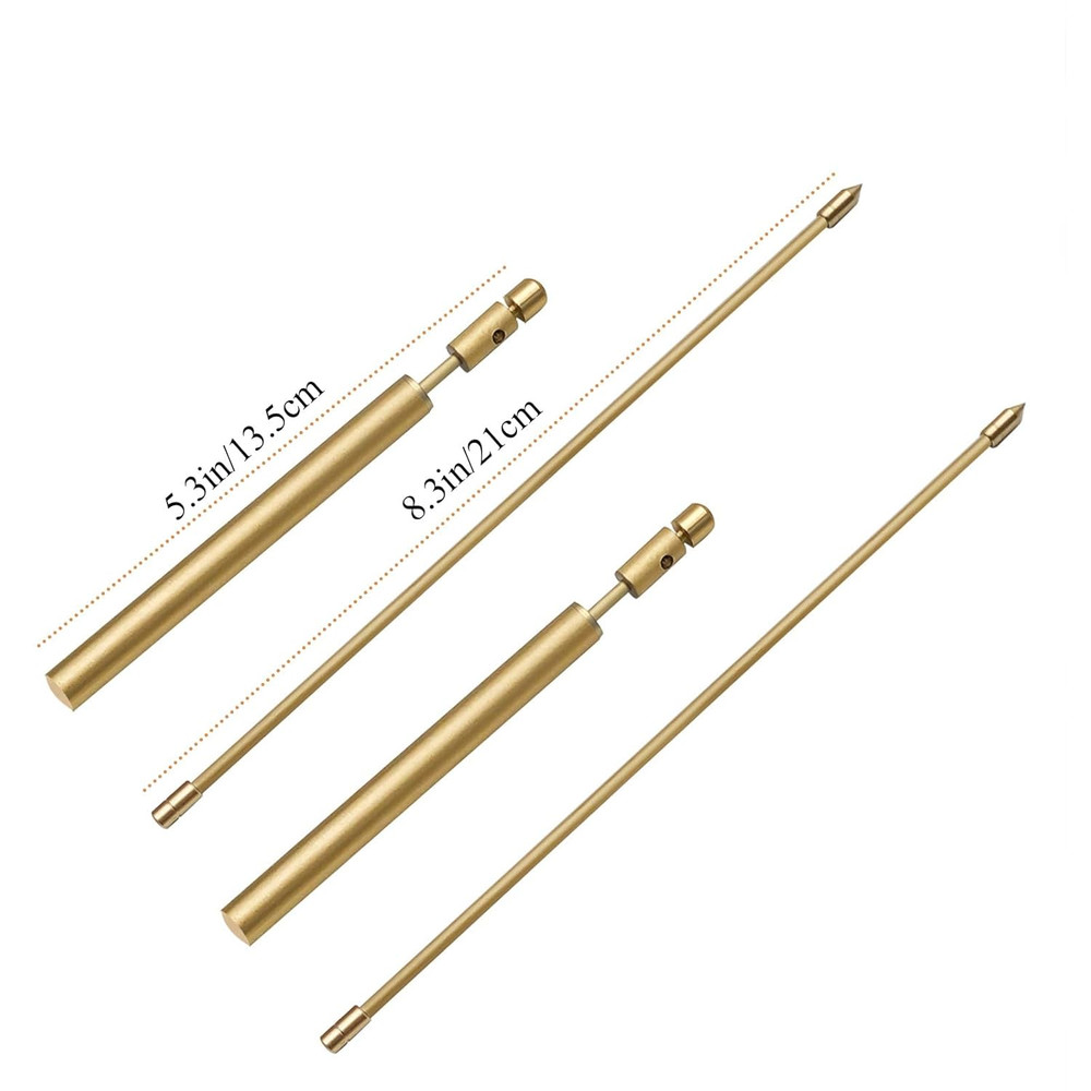 2 PCS Copper Dowsing Rod Divining Rods Upgraded Flexible Rotation Tool Solid Box