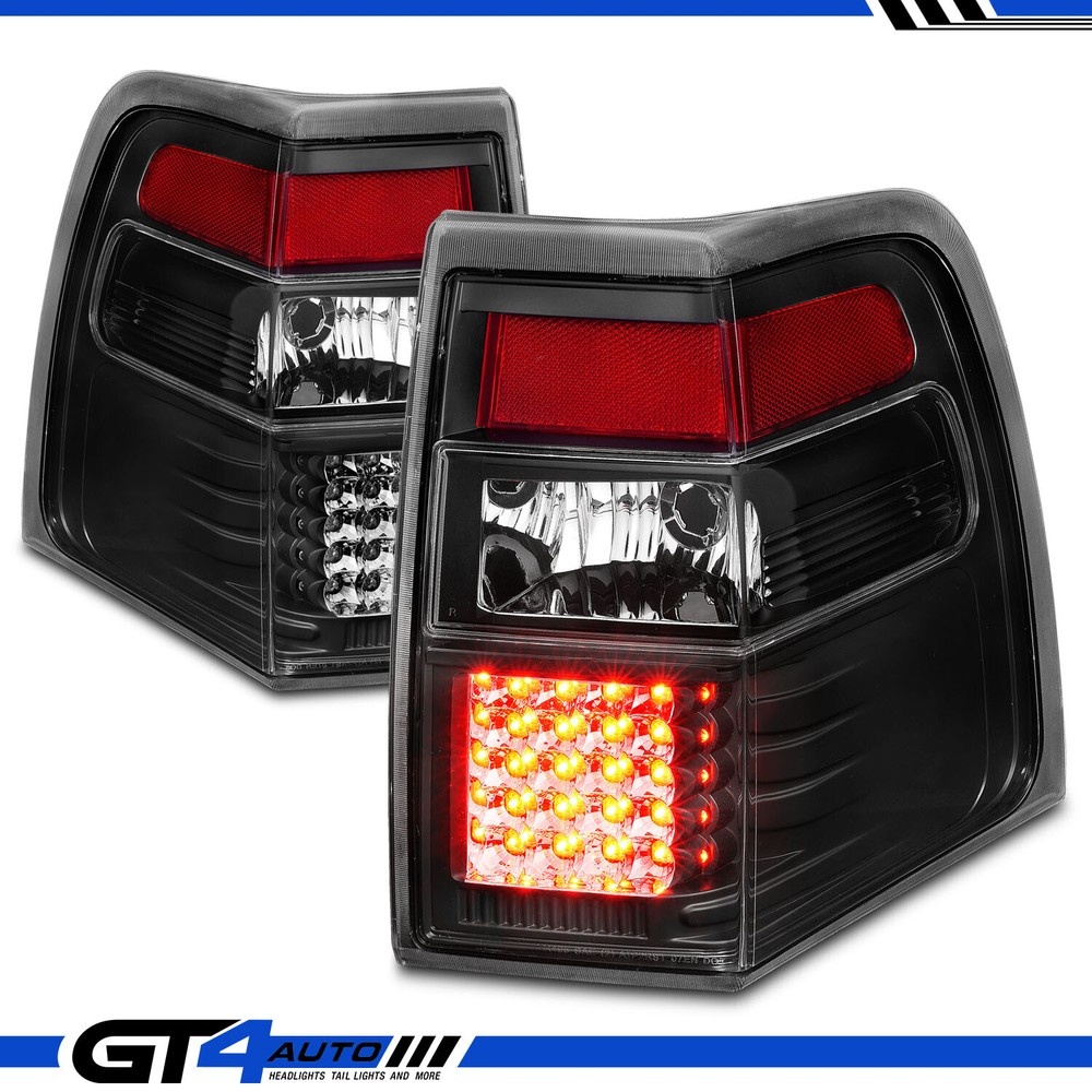 Black Replacement LED Brake Tail Light For 2007-2016 Ford Expedition LH RH Pair