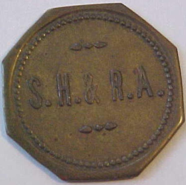 S.H. & R.A.  Good For 5 Cents In Trade -- Unknown