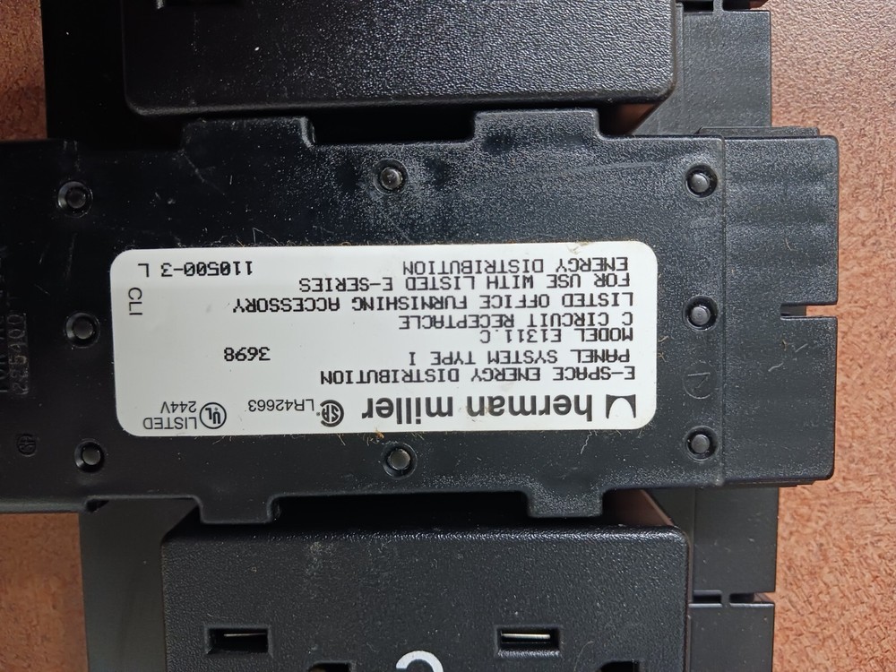 3X - HERMAN MILLER E-Space Receptacles, E1311.A, E1311.B, E1311.C, E1311.D BLACK