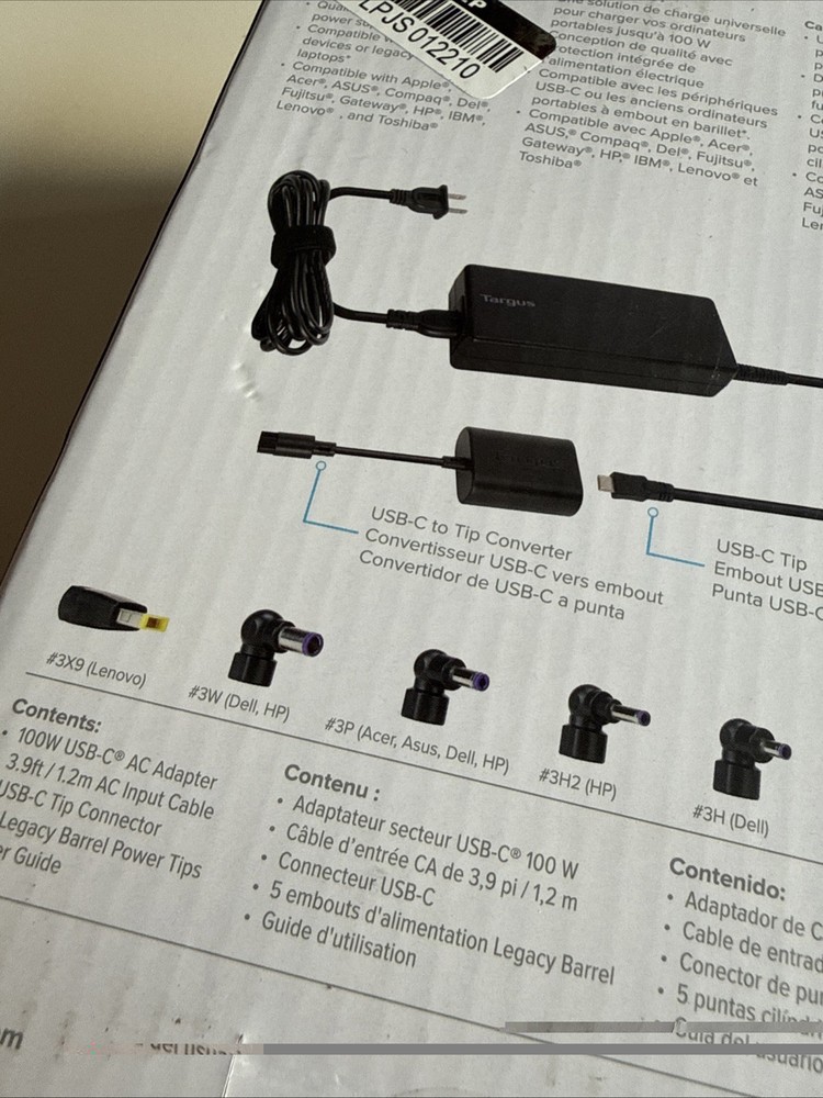 Targus Universal Charger Including all USB-C Devices - Black Open Box